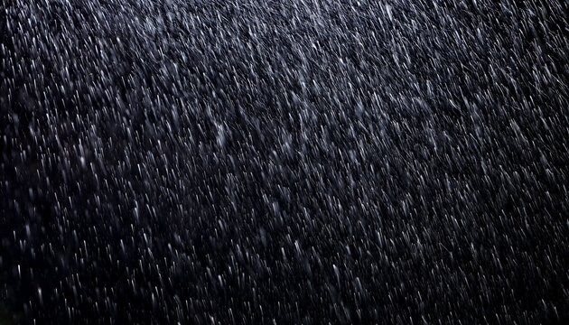falling rain down on black background rainy on blac