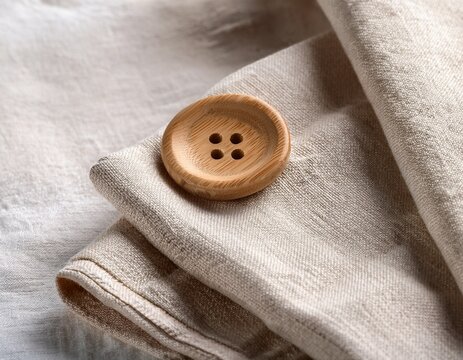soft linen fabrics and wooden buttons texture and comfort