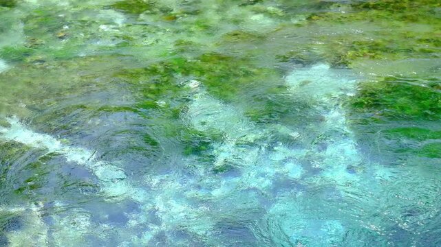 blue eye, syri i kater, Albania. Emerald green spring, close to Gjirokaster or Saranda. High quality FullHD footage
