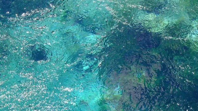 blue eye, syri i kater, Albania. Emerald green spring, close to Gjirokaster or Saranda. High quality FullHD footage