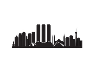 Obraz premium City skyline silhouette against a white background vector illustration cityscape