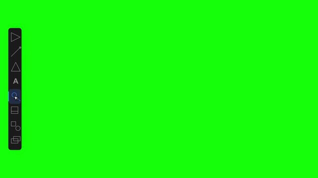 Toolbar Interface Animation Selection Tools on Green Screen