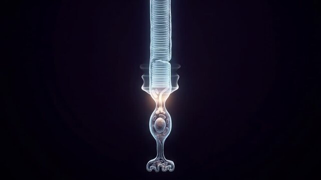 Rod photoreceptor cell in the retina absorbing a photon of light
