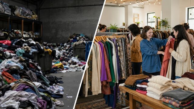 Discarded clothing and bright swap event