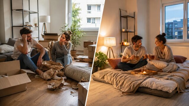 Chaotic move in and simple mattress tea evening