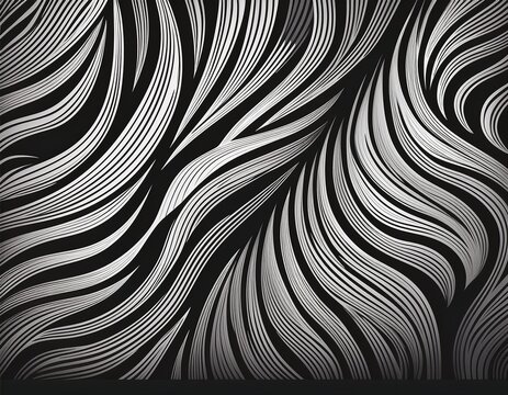 abstract black and white zebra lines pattern with irregular composition