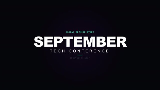 Modern animated title card for a September tech conference event