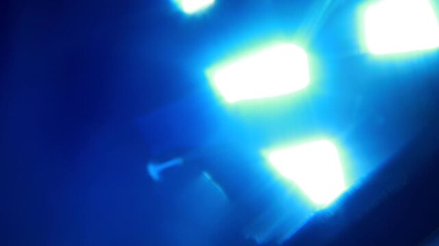 Blue light reflection artistic video banner
