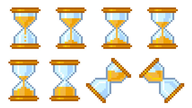 Hourglass Sand Flow Pixel Art