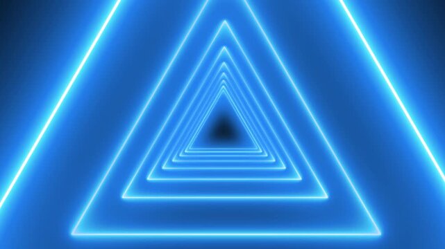 Exit from the old abandoned brick arch tunnel of the 19th century fortification with light in the end. Dolling view. Abstract background with animation of flight  abstract futuristic tunnel with neon