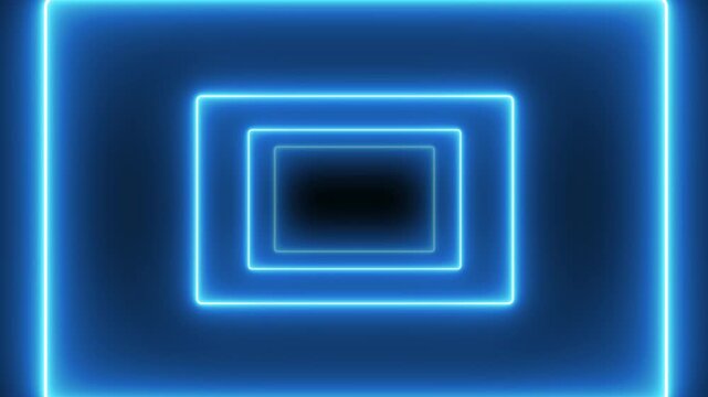 VJ light event particles concert intro game edm music stage party openers titles led neon tunnel background loop, Neon rectangular tunnel background, glowing pink and blue light frames icon.