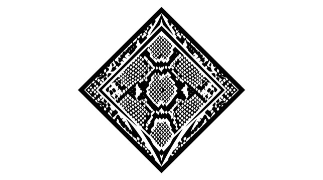 Geometric diamond pattern with snake skin texture