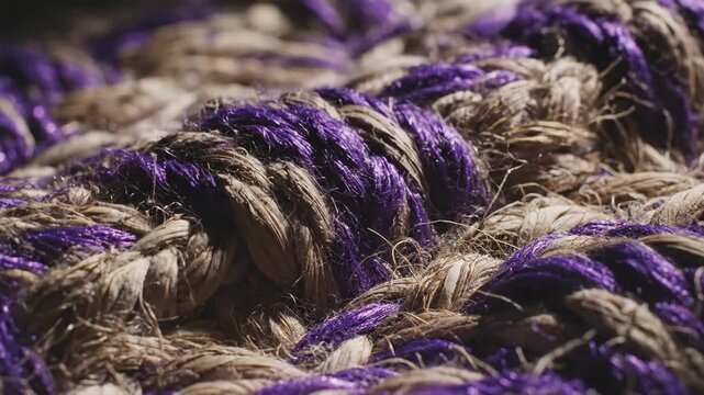 Extreme Macro Woven Fabric Blending Sand Fibers with Electric Purple Threads