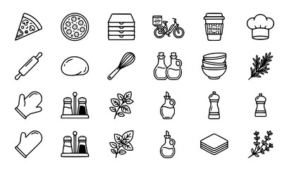 Naklejka premium Pet care outline icons set veterinary dog cat grooming and training vector eps10