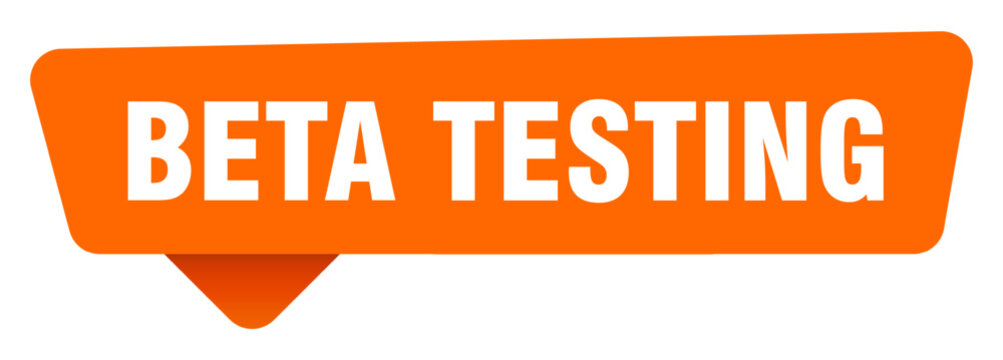 beta testing sticker. beta testing orange sign isolated on transpatent background