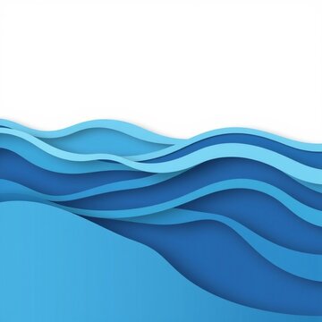 Blue Ocean Waves Digital Illustration