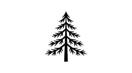 Obraz premium Stylized evergreen tree silhouette icon
