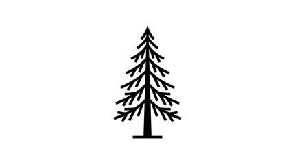 Obraz premium Simple evergreen tree silhouette icon