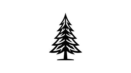 Obraz premium Stylized evergreen tree silhouette graphic design