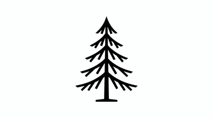 Fototapeta premium Stylized evergreen tree silhouette icon