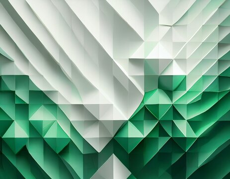 white and green geometric texture prism banner for minimalistic design