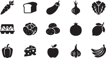 Minimalist food icon set