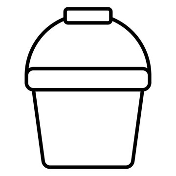 bucket icon with outline style