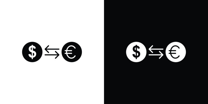 Currency exchange icon outline clipart set. EPS10