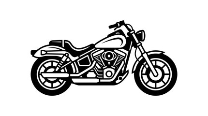 Obraz premium Black Motorcycle Side View Illustration.