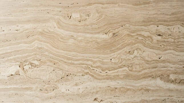 Natural beige travertine stone texture with elegant wavy veining