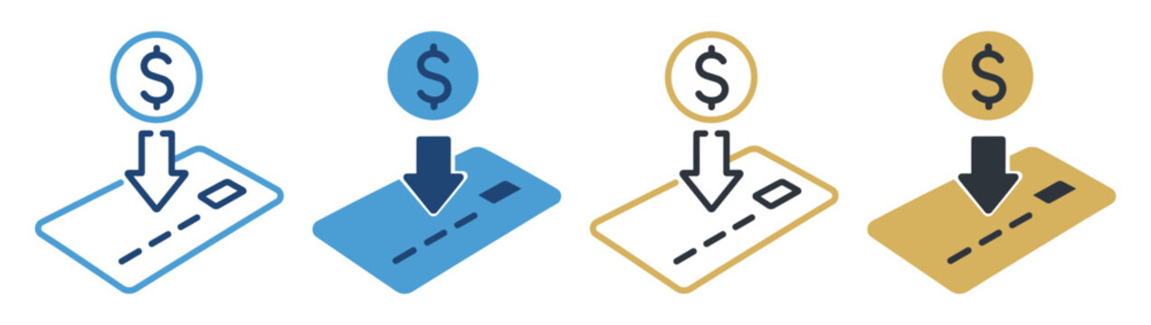 credit card payment deposit money transfer icon on transparent background