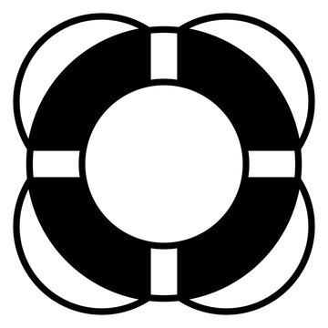 ring buoy icon with solid style