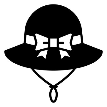 sun hat icon with solid style
