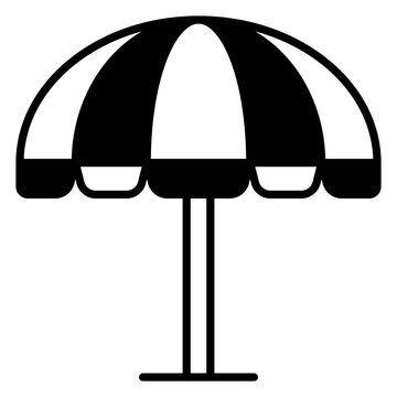 beach umbrella icon with solid styke