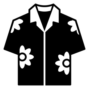 hawaiian shirt icon with solid style
