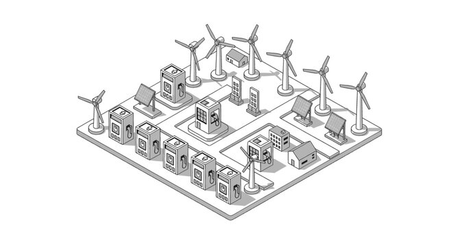 Wind Turbines Generating Clean Renewable Energy.