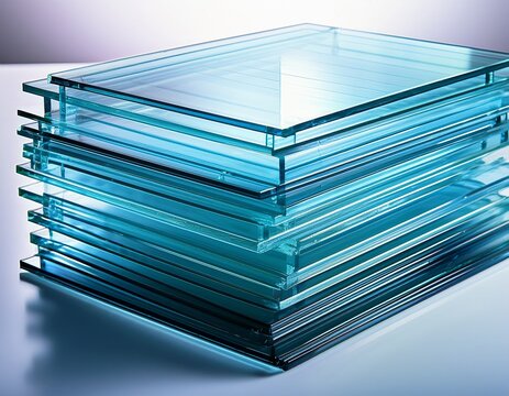 transparent tempered float glass sheets pile window material sample