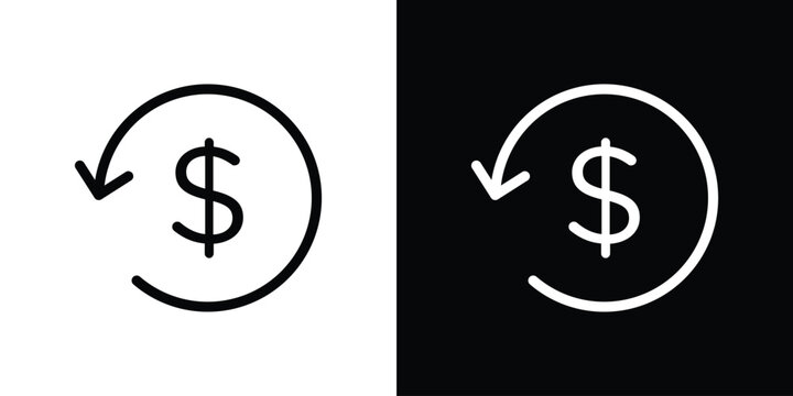 Money refund icon for creative designs