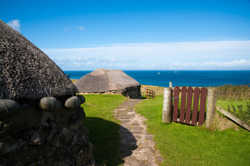 Skye Museum of Island Life with Traditional Thatched Cottages on the Isle of Skye, Scotland © Jaime