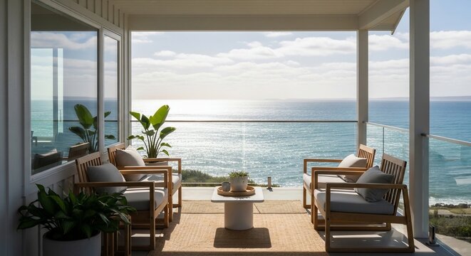 Outdoor patio ocean view