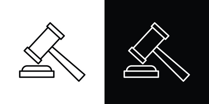 Gavel icon vector logos kit. EPS10