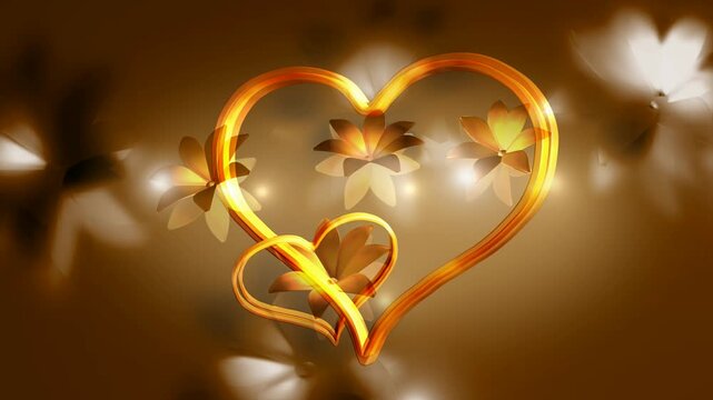 golden heart on a dark background
golden heart on red background