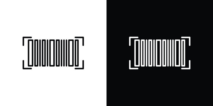 Barcode read icon lineart pictograms bundle