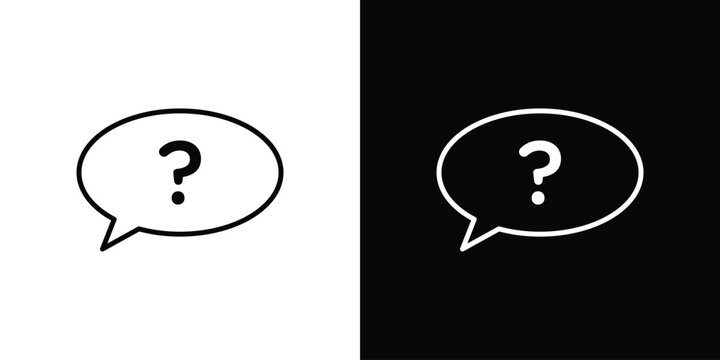 Comment question icon lineart pictograms bundle