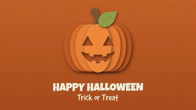Paper cut pumpkin halloween graphic