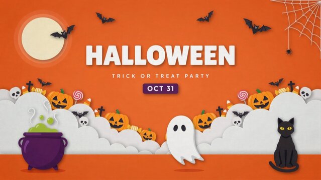 Halloween party invitation with spooky elements