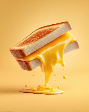 Grilled cheese sandwich on diagonal angle  delicious comfort food
