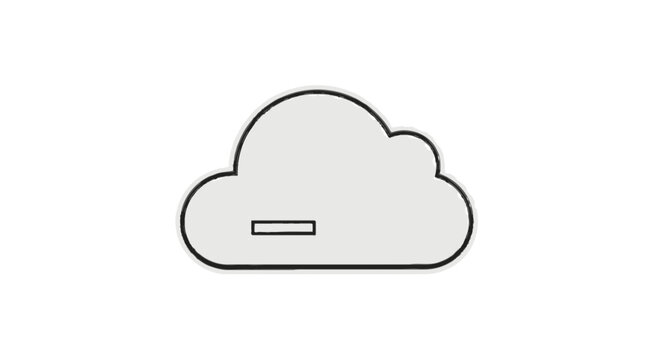 Cloud computing icon with minus symbol
