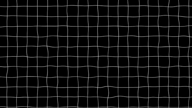 Moving black white grid background, Black background with animated thin white wireframe grid line, Grid line for overlay layer or alpha channel,
White Grid Lines and Intersecting Lines graph.