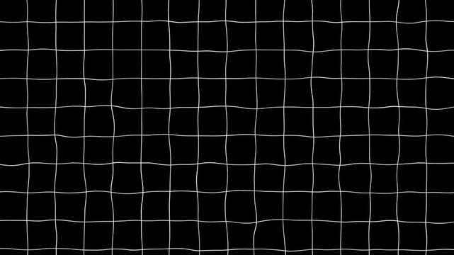 Moving black white grid background, Black background with animated thin white wireframe grid line, Grid line for overlay layer or alpha channel,
White Grid Lines and Intersecting Lines graph.